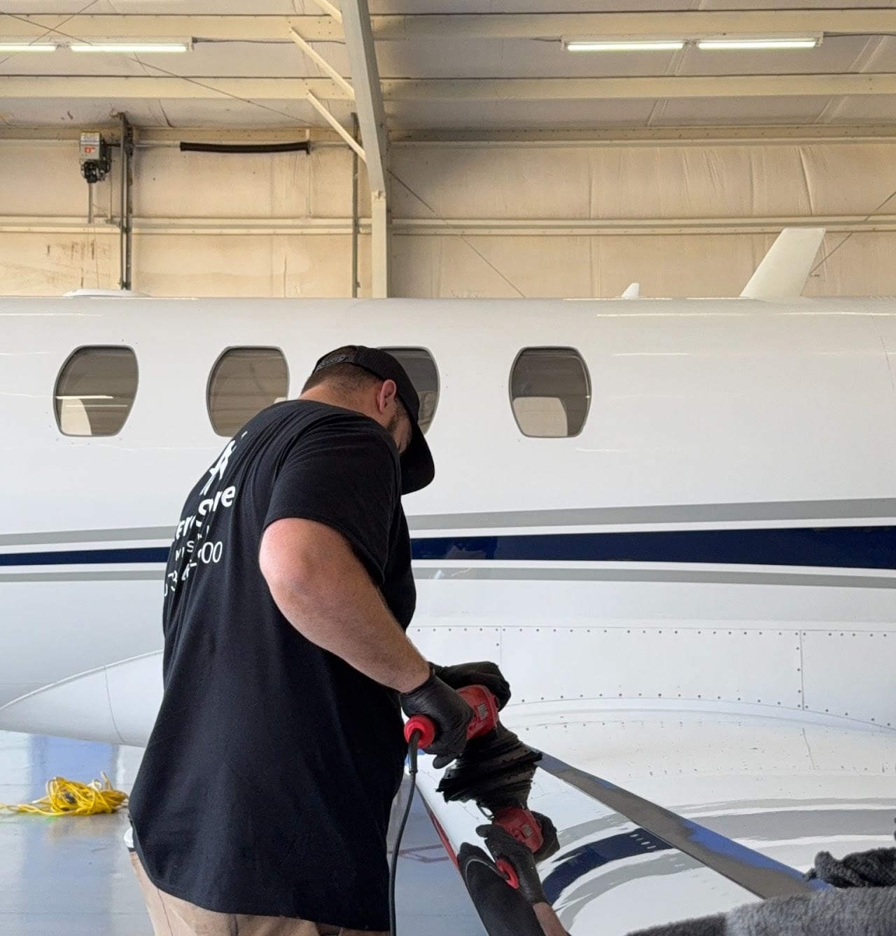 Professional A&P mechanic at work